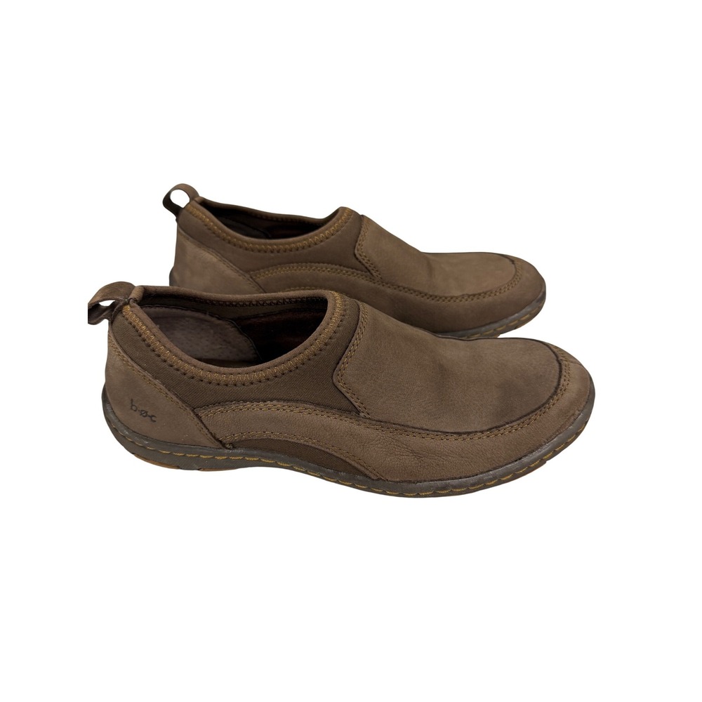 b.o.c.‎ Born Concept Brown Leather Slip On Loafers Shoes Womens 7M C97423 CIE15